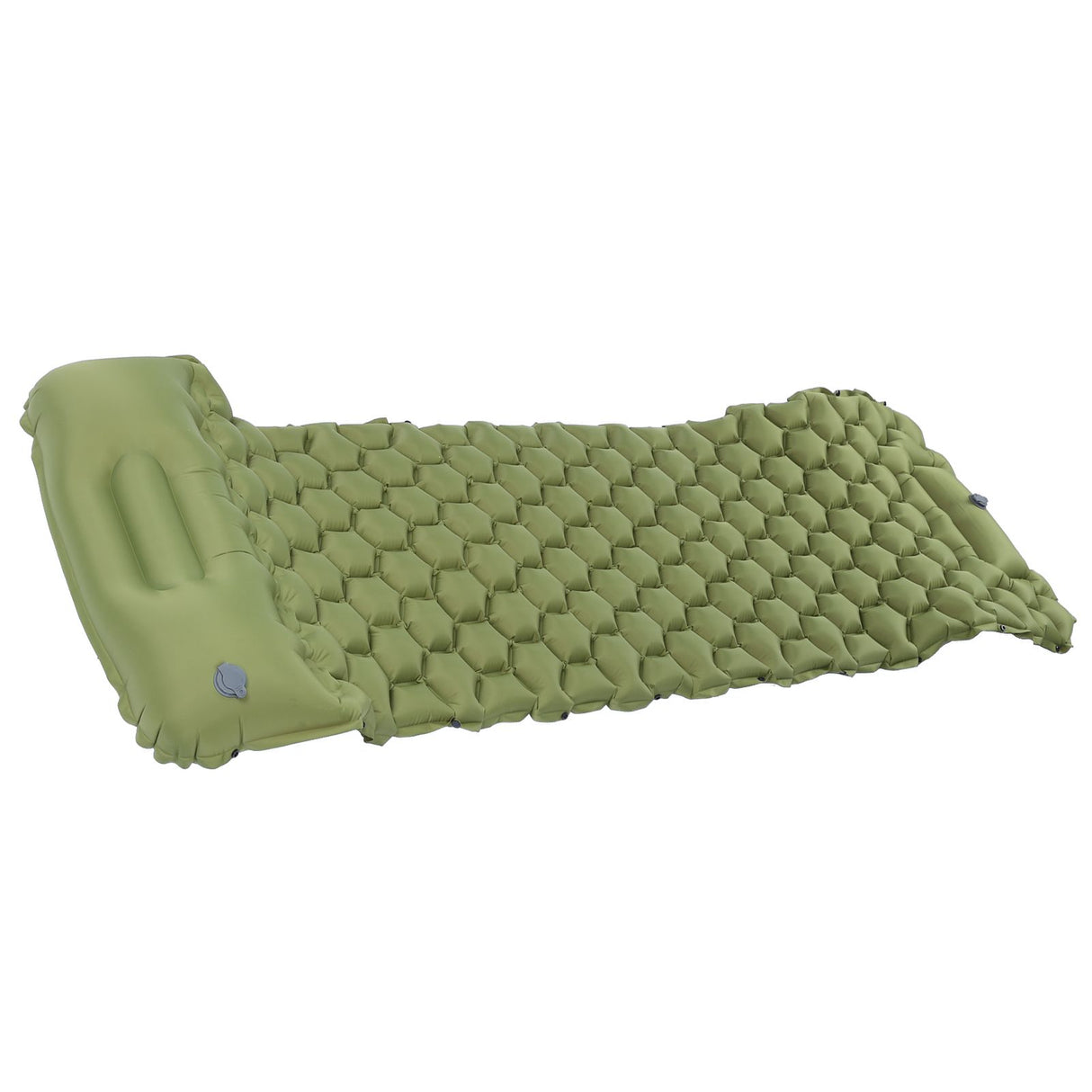 Camping Sleeping Pad Mat Foot Press Inflatable Cushion Mattress for Tent Hiking TravelMilitary Green