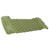 Camping Sleeping Pad Mat Foot Press Inflatable Cushion Mattress for Tent Hiking TravelMilitary Green - Rear View