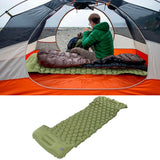 Camping Sleeping Pad Mat Foot Press Inflatable Cushion Mattress for Tent Hiking TravelMilitary Green - Extra Image