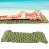 Camping Sleeping Pad Mat Foot Press Inflatable Cushion Mattress for Tent Hiking TravelMilitary Green