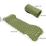 Camping Sleeping Pad Mat Foot Press Inflatable Cushion Mattress for Tent Hiking TravelMilitary Green