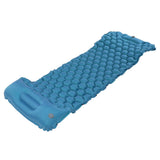 Camping Sleeping Pad Mat Foot Press Inflatable Cushion Mattress for Tent Hiking TravelPeacock Blue