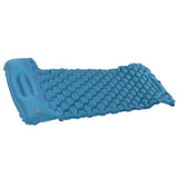 Camping Sleeping Pad Mat Foot Press Inflatable Cushion Mattress for Tent Hiking TravelPeacock Blue