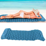 Camping Sleeping Pad Mat Foot Press Inflatable Cushion Mattress for Tent Hiking TravelPeacock Blue - Extra Image