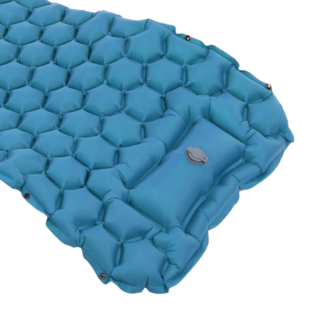 Camping Sleeping Pad Mat Foot Press Inflatable Cushion Mattress for Tent Hiking TravelPeacock Blue