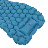 Camping Sleeping Pad Mat Foot Press Inflatable Cushion Mattress for Tent Hiking TravelPeacock Blue - Extra Image