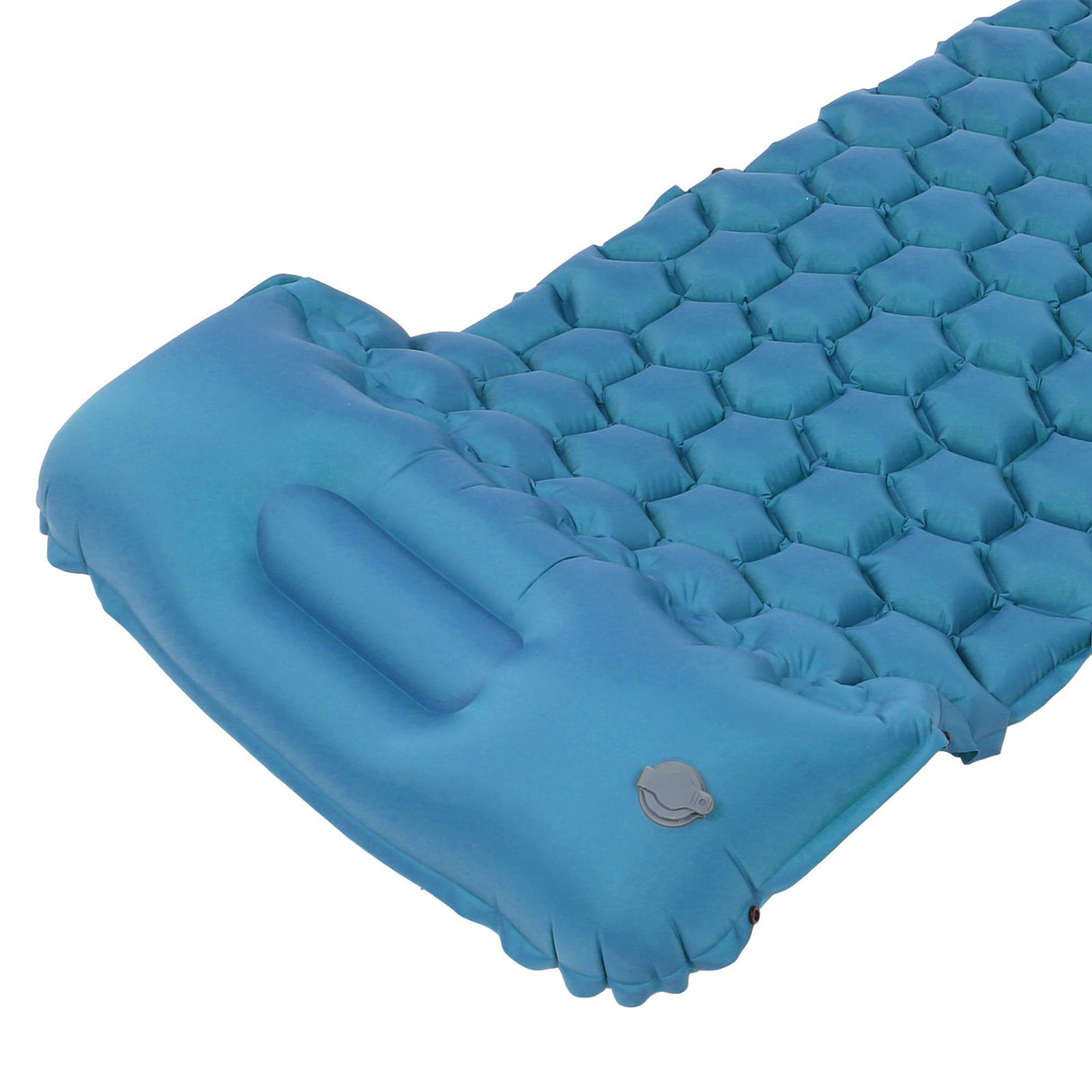 Camping Sleeping Pad Mat Foot Press Inflatable Cushion Mattress for Tent Hiking TravelPeacock Blue