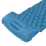 Camping Sleeping Pad Mat Foot Press Inflatable Cushion Mattress for Tent Hiking TravelPeacock Blue