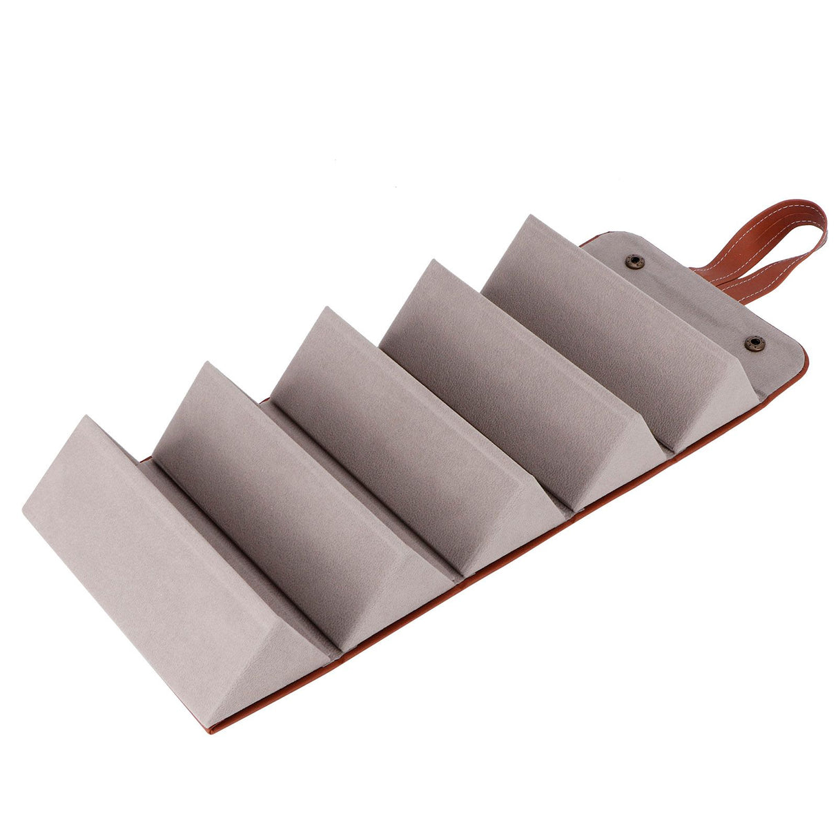 5‑Slot Travel Sunglasses Organizer Eyeglasses Storage Case Box Hanging Glasses Holder DisplayBrown