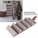 5‑Slot Travel Sunglasses Organizer Eyeglasses Storage Case Box Hanging Glasses Holder DisplayBrown