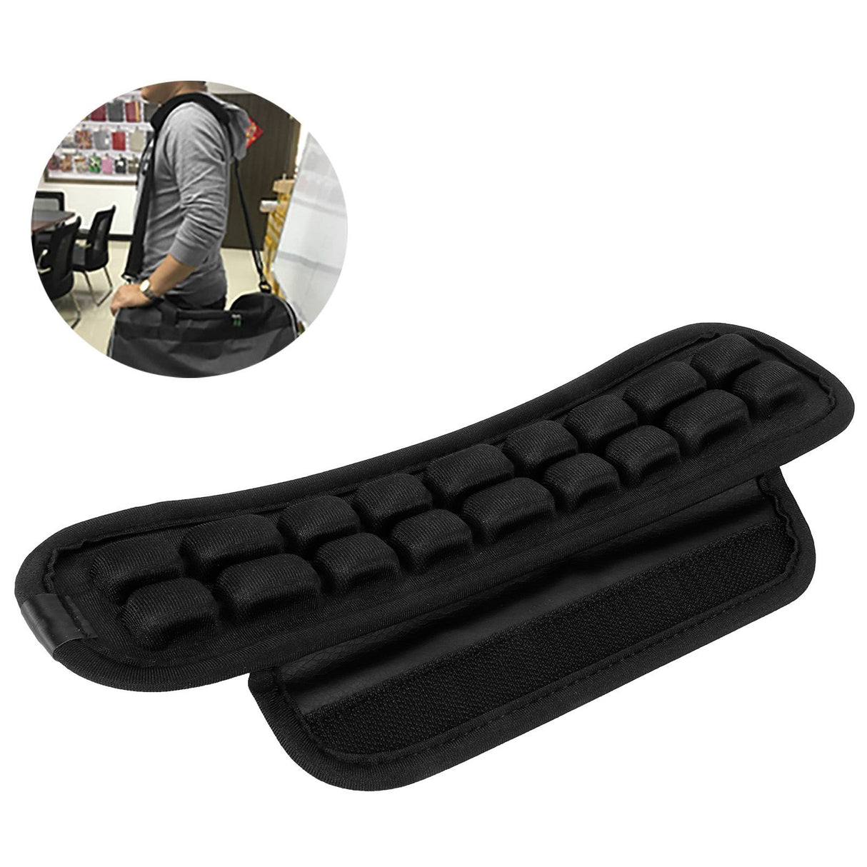 Shoulder Strap Pads Non Slip Guitar Strap Decompression Cushion for Backpack Sport Bag Black(S )