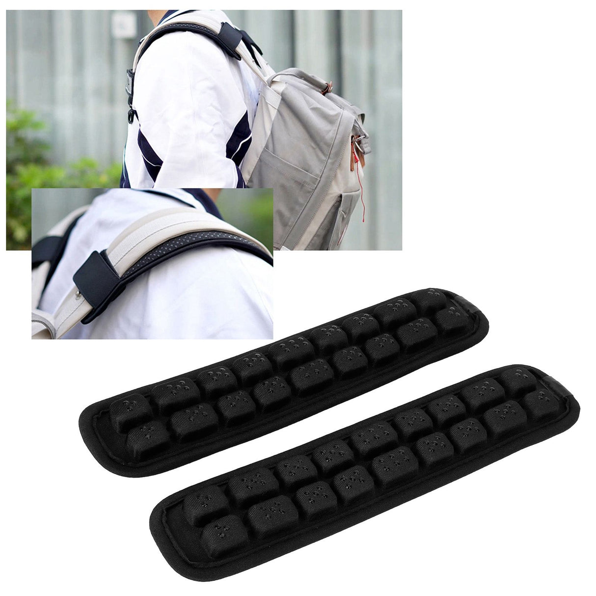 2Pcs Infrared Shoulder Strap Pad Detachable Backpack Decompression Belt Cushion Accessory BlackS
