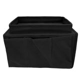 4 Pockets Sofa Armrest TV Remote Control Organizer Armchair Couch Bag with Cup Holder TrayBlack - Side View