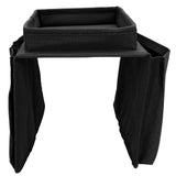4 Pockets Sofa Armrest TV Remote Control Organizer Armchair Couch Bag with Cup Holder TrayBlack - Top-Down View