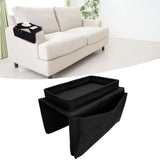 4 Pockets Sofa Armrest TV Remote Control Organizer Armchair Couch Bag with Cup Holder TrayBlack