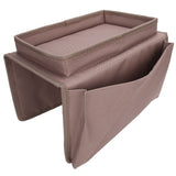 4 Pockets Sofa Armrest TV Remote Control Organizer Armchair Couch Bag with Cup Holder TrayCoffee - Front View