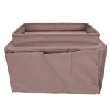 4 Pockets Sofa Armrest TV Remote Control Organizer Armchair Couch Bag with Cup Holder TrayCoffee - Top-Down View