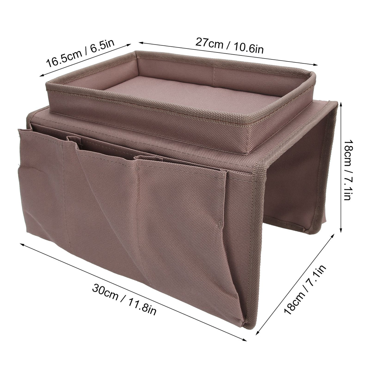 4 Pockets Sofa Armrest TV Remote Control Organizer Armchair Couch Bag with Cup Holder TrayCoffee