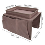 4 Pockets Sofa Armrest TV Remote Control Organizer Armchair Couch Bag with Cup Holder TrayCoffee - Extra Image