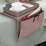 4 Pockets Sofa Armrest TV Remote Control Organizer Armchair Couch Bag with Cup Holder TrayCoffee - Extra Image