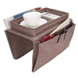 4 Pockets Sofa Armrest TV Remote Control Organizer Armchair Couch Bag with Cup Holder TrayCoffee - Extra Image