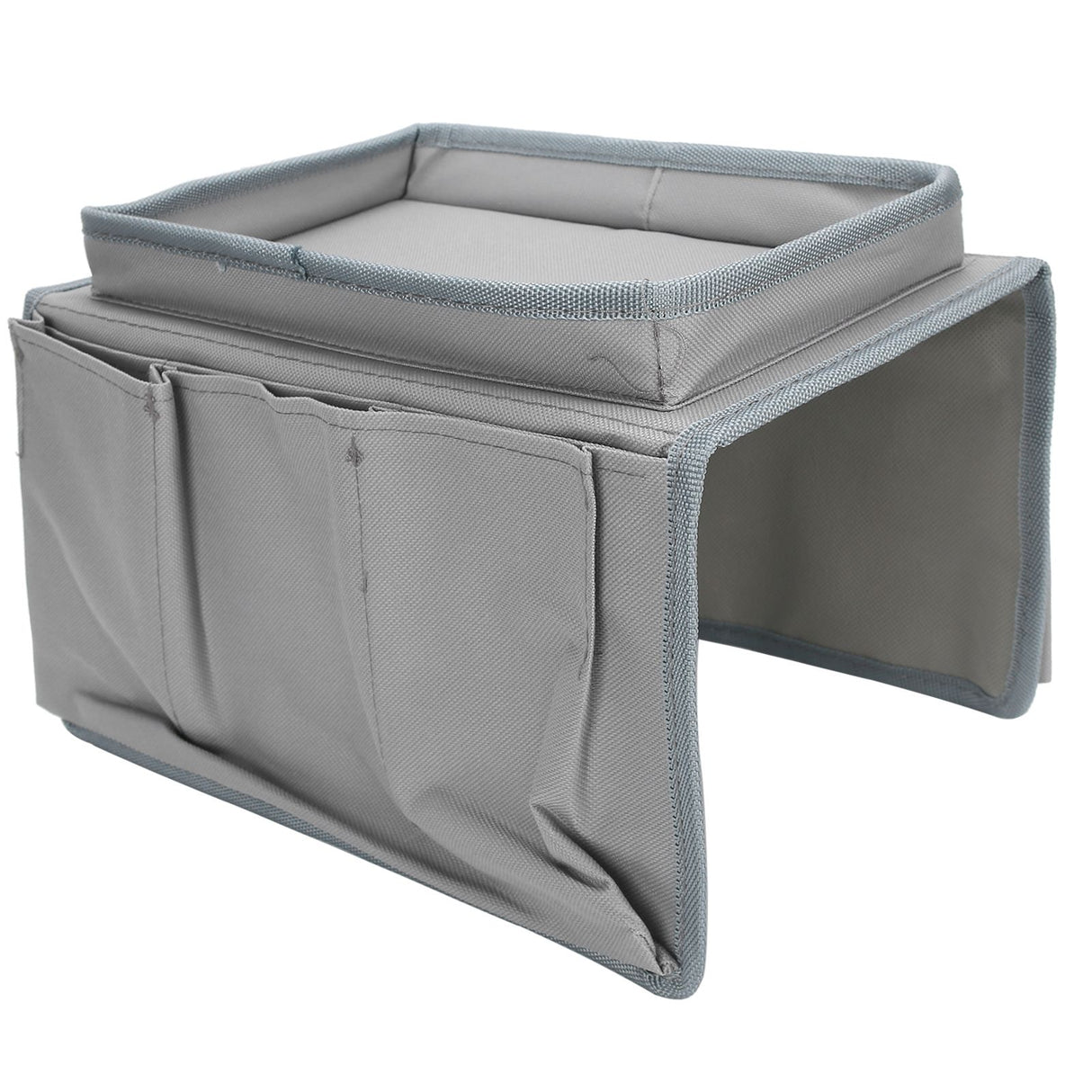 4 Pockets Sofa Armrest TV Remote Control Organizer Armchair Couch Bag with Cup Holder TrayGray