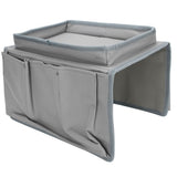 4 Pockets Sofa Armrest TV Remote Control Organizer Armchair Couch Bag with Cup Holder TrayGray
