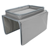 4 Pockets Sofa Armrest TV Remote Control Organizer Armchair Couch Bag with Cup Holder TrayGray