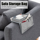 4 Pockets Sofa Armrest TV Remote Control Organizer Armchair Couch Bag with Cup Holder TrayGray