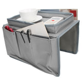4 Pockets Sofa Armrest TV Remote Control Organizer Armchair Couch Bag with Cup Holder TrayGray