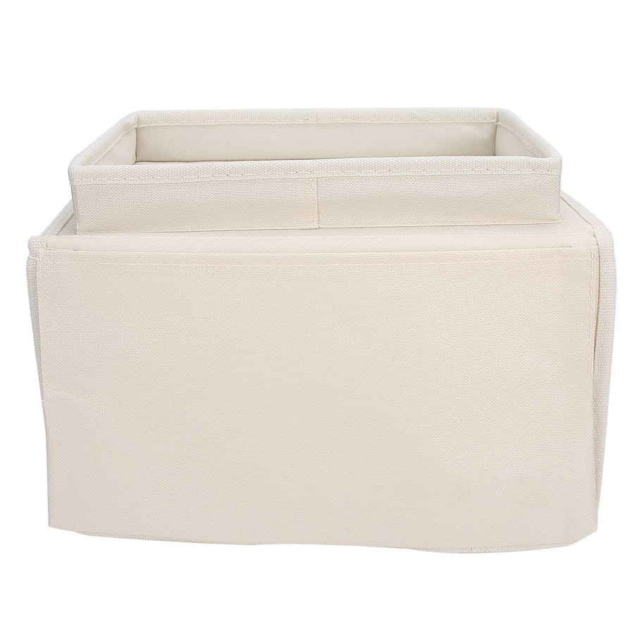 4 Pockets Sofa Armrest TV Remote Control Organizer Armchair Couch Bag with Cup Holder TrayBeige