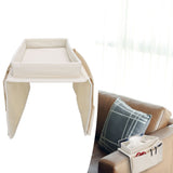 4 Pockets Sofa Armrest TV Remote Control Organizer Armchair Couch Bag with Cup Holder TrayBeige