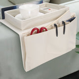 4 Pockets Sofa Armrest TV Remote Control Organizer Armchair Couch Bag with Cup Holder TrayBeige - Extra Image