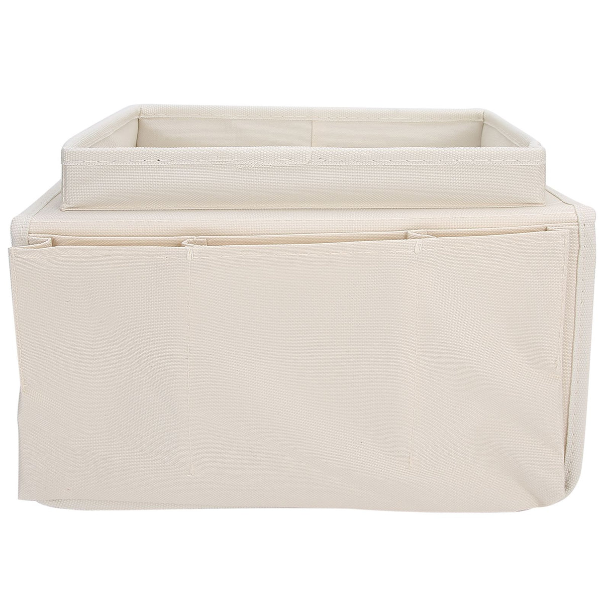 4 Pockets Sofa Armrest TV Remote Control Organizer Armchair Couch Bag with Cup Holder TrayBeige