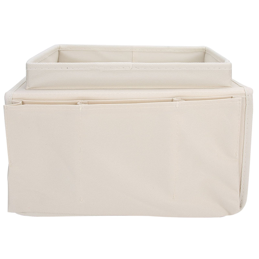 4 Pockets Sofa Armrest TV Remote Control Organizer Armchair Couch Bag with Cup Holder TrayBeige