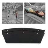 2Pcs Car Seat Slit Organizer Storage Pockets Bag Side Holder for Phone Money Cards KeysBlack