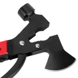 15In1 Axe Hammer MultiFunctional Camping Survival Screwdrivers Pliers Bottle Opener(Red )