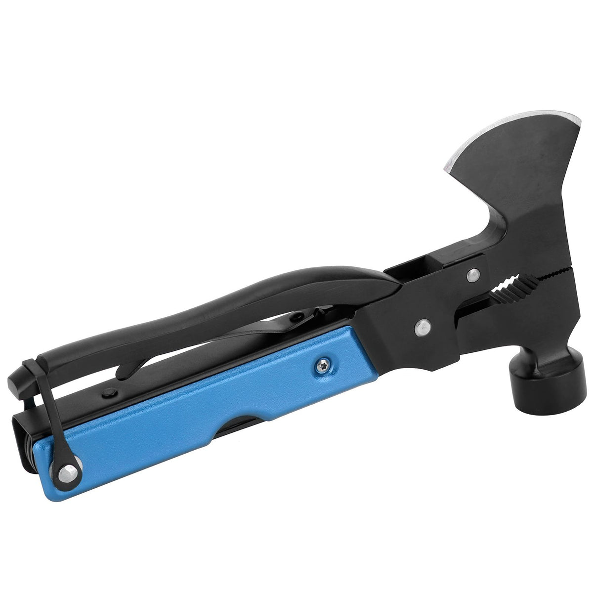 15In1 Axe Hammer MultiFunctional Camping Survival Screwdrivers Pliers Bottle Opener(Blue )