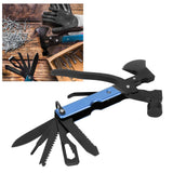 15In1 Axe Hammer MultiFunctional Camping Survival Screwdrivers Pliers Bottle Opener(Blue )