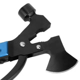 15In1 Axe Hammer MultiFunctional Camping Survival Screwdrivers Pliers Bottle Opener(Blue )
