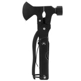15In1 Axe Hammer MultiFunctional Camping Survival Screwdrivers Pliers Bottle Opener(Black )