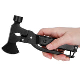 15In1 Axe Hammer MultiFunctional Camping Survival Screwdrivers Pliers Bottle Opener(Black )