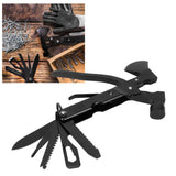 15In1 Axe Hammer MultiFunctional Camping Survival Screwdrivers Pliers Bottle Opener(Black )