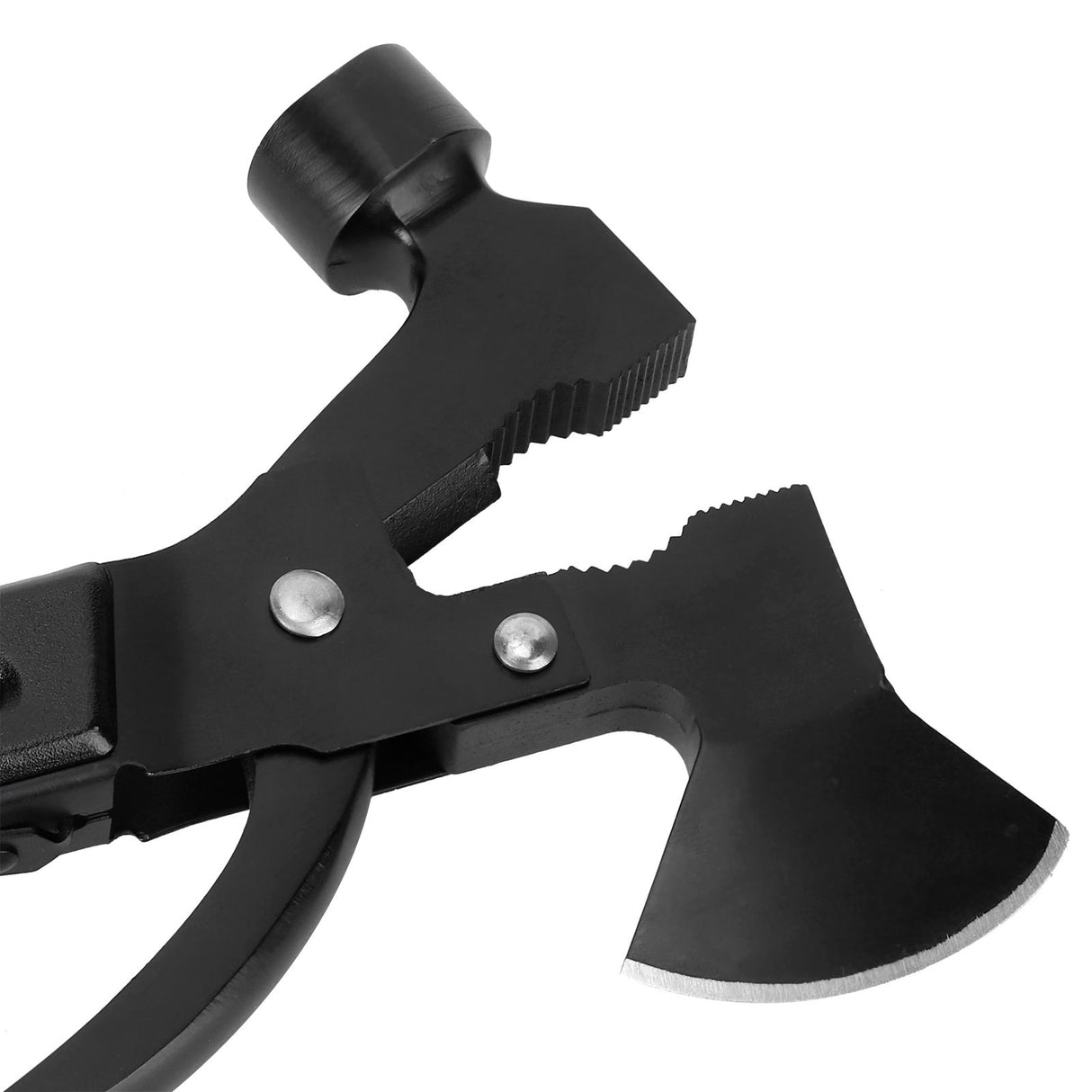 15In1 Axe Hammer MultiFunctional Camping Survival Screwdrivers Pliers Bottle Opener(Black )