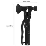15In1 Axe Hammer MultiFunctional Camping Survival Screwdrivers Pliers Bottle Opener(Black )