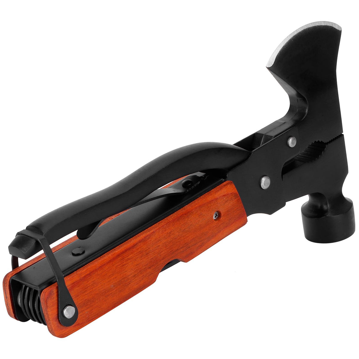 15In1 Axe Hammer MultiFunctional Camping Survival Screwdrivers Pliers Bottle Opener(Wood Grain )