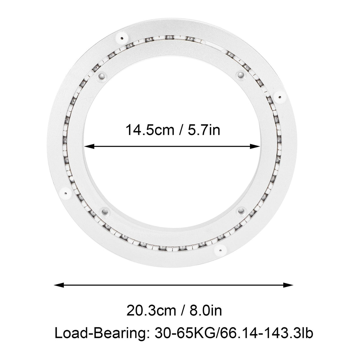 Heavy Duty Aluminium Alloy Rotating Bearing Turntable Round Smooth Mute Dining Table Plate8in