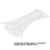 100Pcs Cable Ties Multiple Use Fastener Thick Thin Nylon Zip Wraps Supplies 8 x 400White