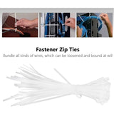100Pcs Cable Ties Multiple Use Fastener Thick Thin Nylon Zip Wraps Supplies 8 x 400White
