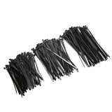 300PCS Cable Ties Multi Size Long Zip Ties for Home Office Garden Fastener SuppliesBlack